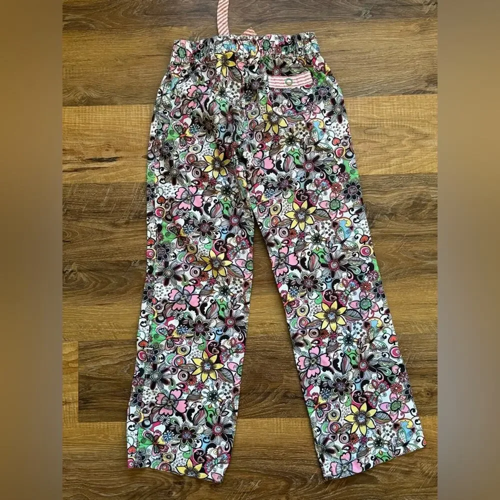 Old Navy Girls’ Flowered Pajama Pants Multi Elastic Waist Size L